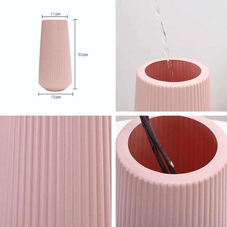 Versatile Plastic Flower Vase for Dry and Wet Arrangements - Pink