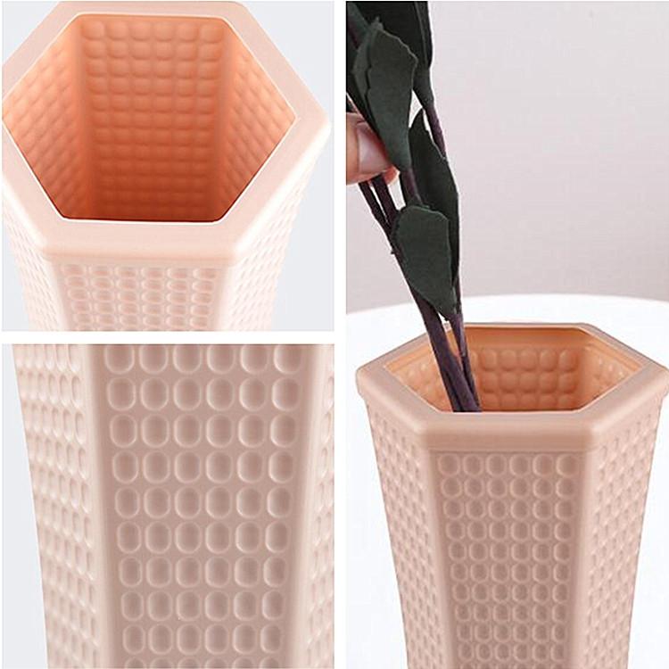 Versatile Plastic Vase for Creative Wet and Dry Flower Arrangements - Pink