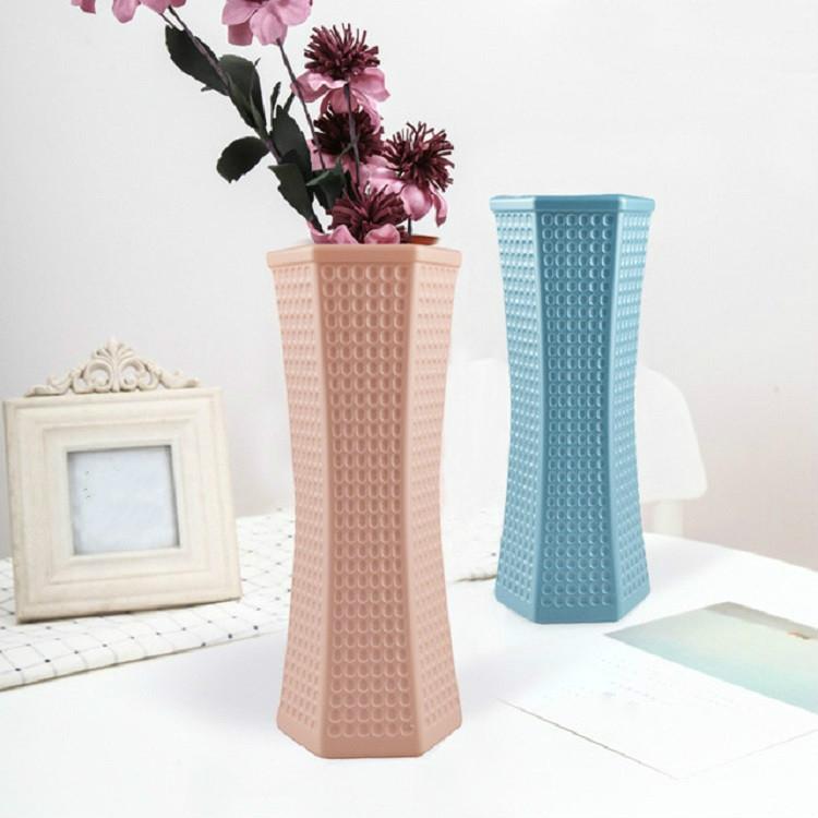 Versatile Plastic Vase for Creative Wet and Dry Flower Arrangements - Pink