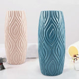 2-piece Plastic Vase Set for Creative Flower Arrangements Wet and Dry Decor - Blue