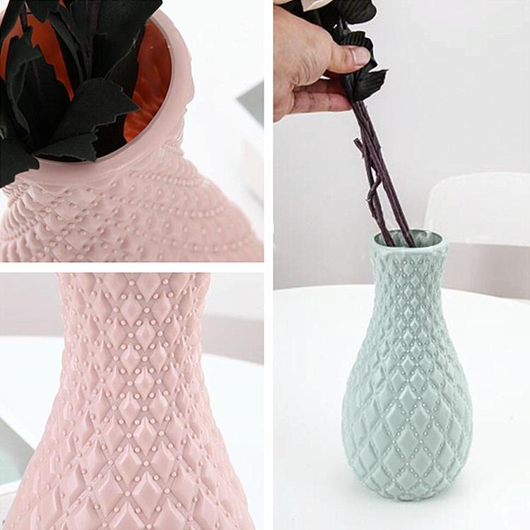 Hydroponic Plastic Vase for Dry and Wet Flower Arrangements - Desktop Furnishings - Pink