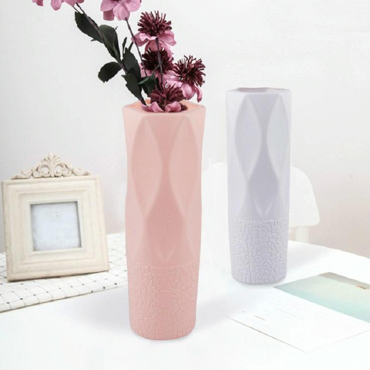 3-piece Plastic Vase Set for Dry and Wet Flower Arrangements and Floral Decor - White