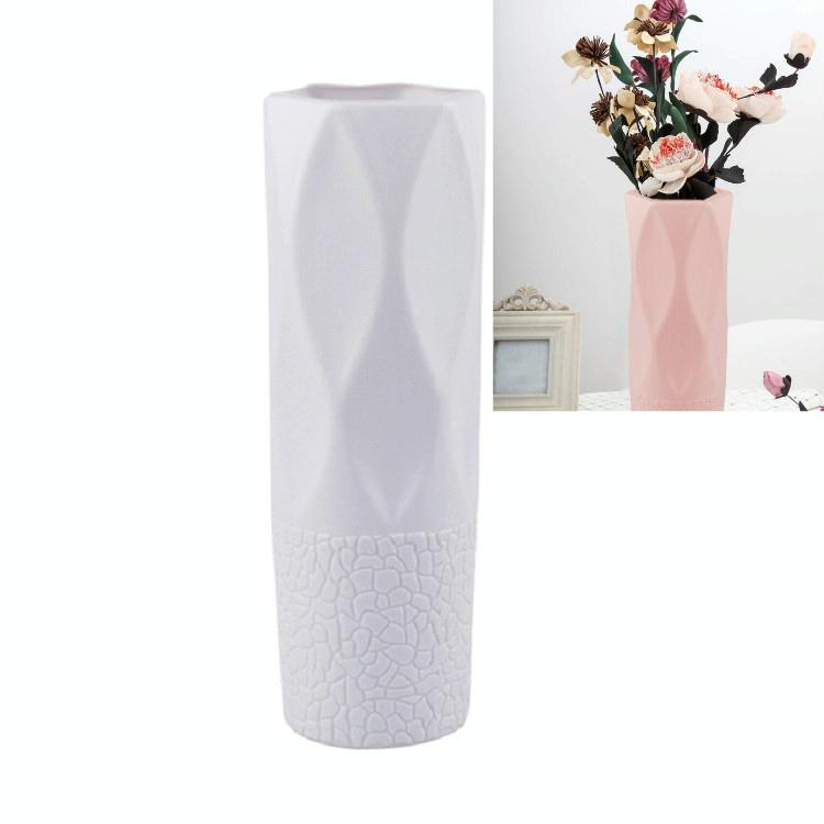3-piece Plastic Vase Set for Dry and Wet Flower Arrangements and Floral Decor - White
