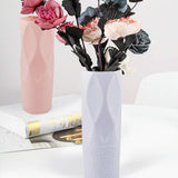 3-piece Plastic Vase Set for Dry and Wet Flower Arrangements and Floral Decor - White