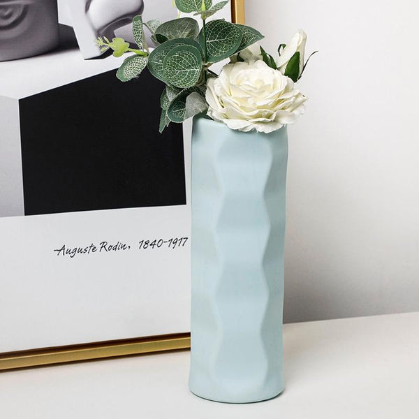 Wave Drop-proof Imitation Porcelain Vase - Simple Home Decor - White