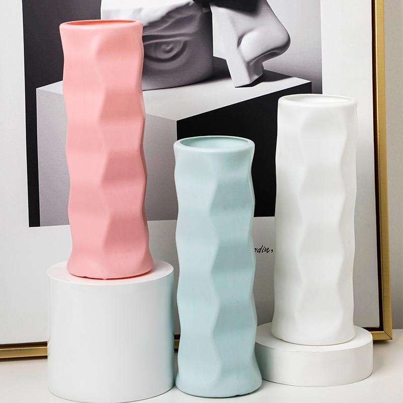 Wave Drop-proof Imitation Porcelain Vase - Simple Home Decor - White