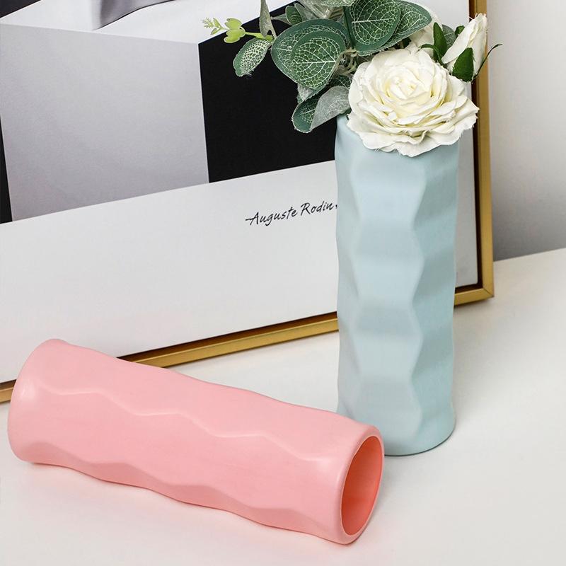 Wave Drop-proof Imitation Porcelain Vase - Simple Home Decor - White