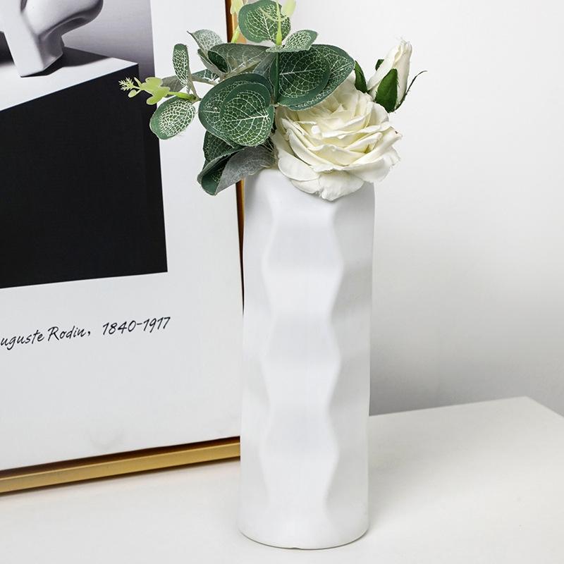 Wave Drop-proof Imitation Porcelain Vase - Simple Home Decor - White