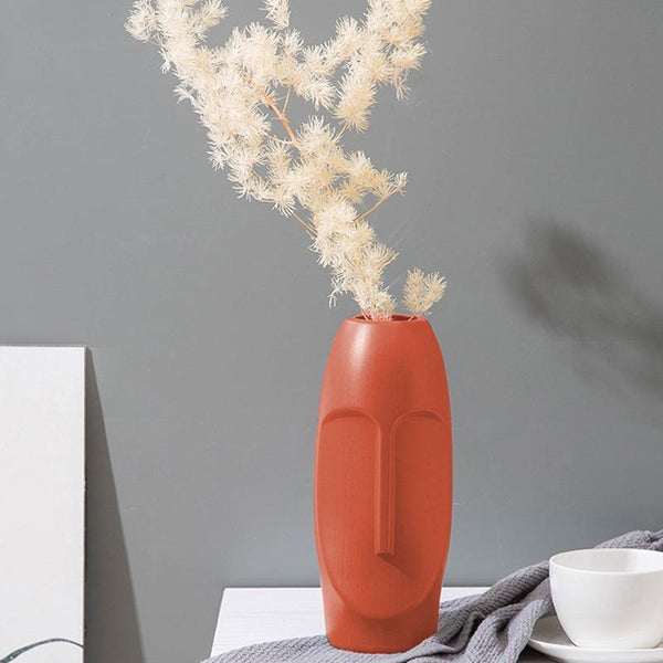 Thickened Pe Vase for Dried Flower Arrangements - Durable Drop-proof and Crack-proof - Rose Pink