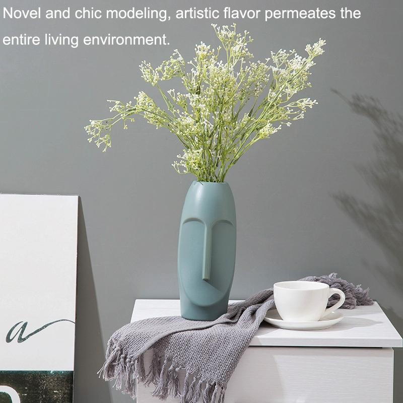Thickened Pe Vase for Dried Flower Arrangements - Durable Drop-proof and Crack-proof - Rose Pink