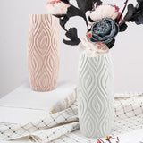 2-piece Plastic Vase Set for Creative Flower Arrangements Wet and Dry Decor - Milk White