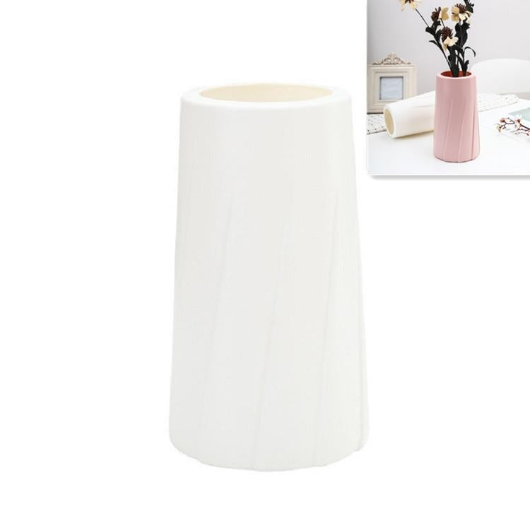 Creative Plastic Vase for Modern Decor - Simple Design - Milk White