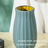 Soft Dried Flower Vase Arrangement for Living Room Decor - Light Green