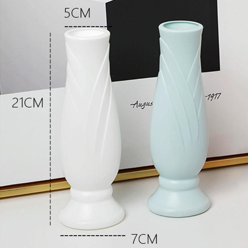 Imitation Porcelain Petal Vase for Drop-proof Home Decor - White