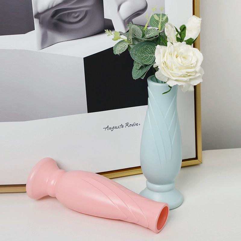 Imitation Porcelain Petal Vase for Drop-proof Home Decor - White