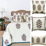 1x Kolka Cotton Gulbahar Quilted Euro Sham Superior Quality High Durable - Ruby