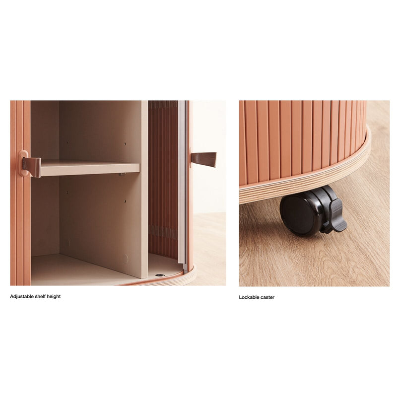 UFOU Fitin Rollin Mobile Roller Shutter Cabinet - Storage with Adjustable Shelves & Wheels