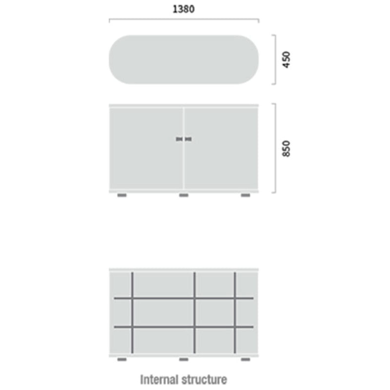 UFOU Fitin Rollin Mobile Roller Shutter Cabinet - Storage with Adjustable Shelves & Wheels