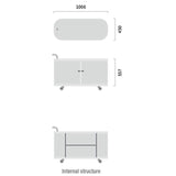 UFOU Fitin Rollin Mobile Roller Shutter Cabinet - Storage with Adjustable Shelves & Wheels