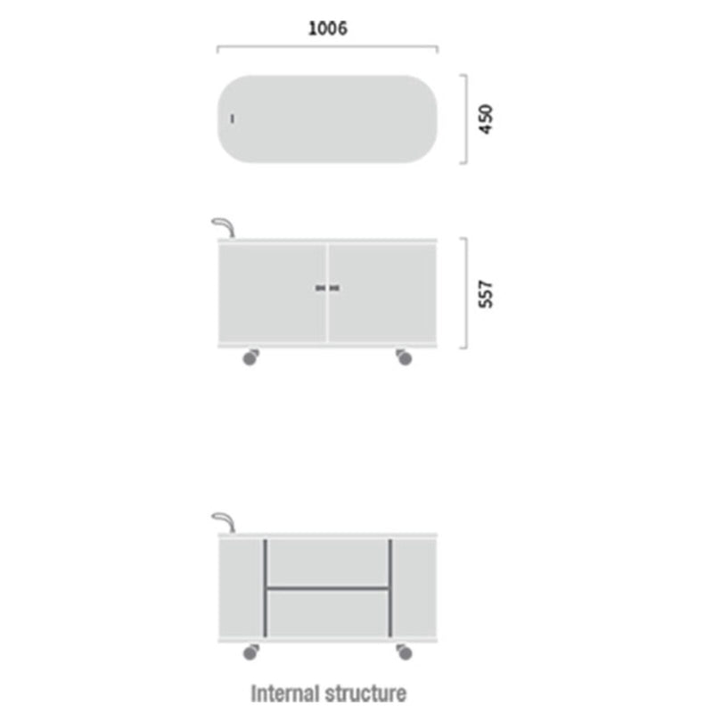 UFOU Fitin Rollin Mobile Roller Shutter Cabinet - Storage with Adjustable Shelves & Wheels