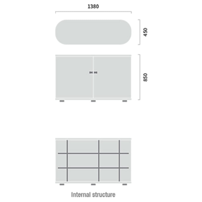 UFOU Fitin Rollin Mobile Roller Shutter Cabinet - Storage with Adjustable Shelves & Wheels
