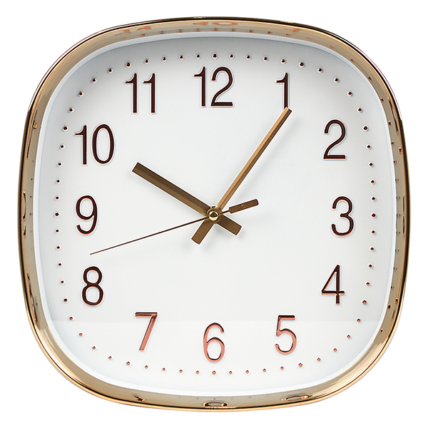 Modern Wall Clock Silent Non-Ticking Quartz Battery Operated Gold