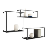 Floating Shelves Retro Industrial Ledge Black Metal Display Stand