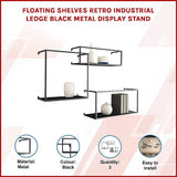 Floating Shelves Retro Industrial Ledge Black Metal Display Stand