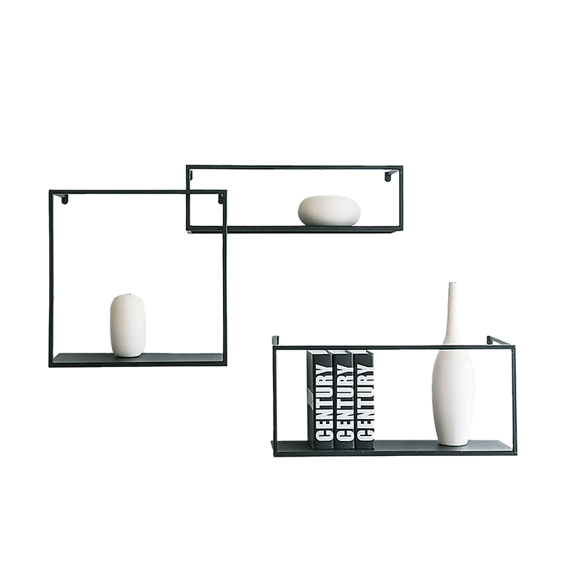 Floating Shelves Retro Industrial Ledge Black Metal Display Stand