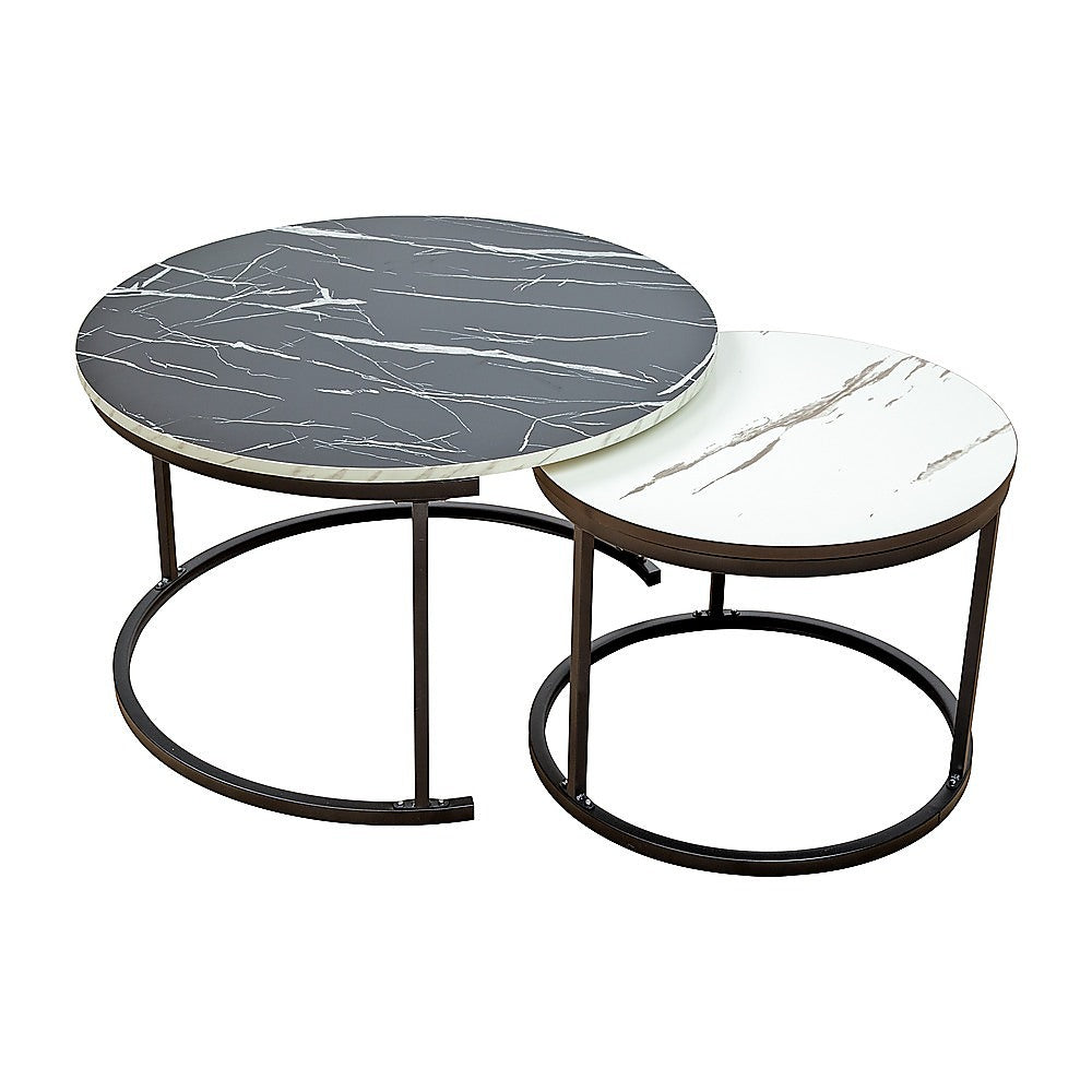 Coffee Table Round Marble Design Nesting Side Furniture
