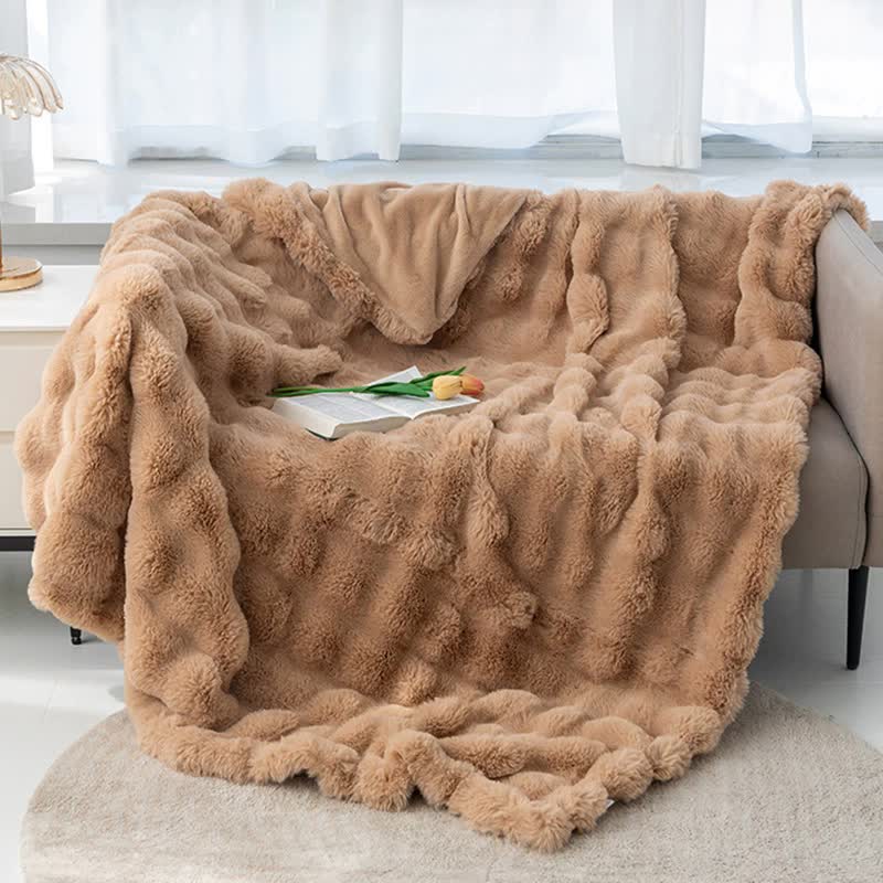 Coffee 70*100cm Plush Toscana Throw Blanket - Soft Flannel Fleece for All Seasons, Perfect for Couch & Bed