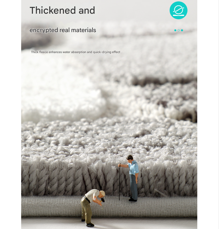 Brown Stone Bath Mat - Super Absorbent, Non-Slip Bathroom Floor Mat - 40x60cm