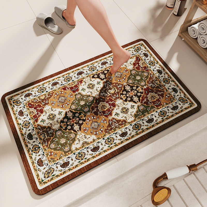 Non-Slip Diatomaceous Earth Bath Mat - Quick-Dry, Durable Toilet Rug 50x80cm