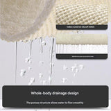 Yellow Leaves Pattern  PVC Non-Slip Bath Mat 50x80cm - Shower Drain Hole Design, Soft & Quick-Dry Bathroom Rug