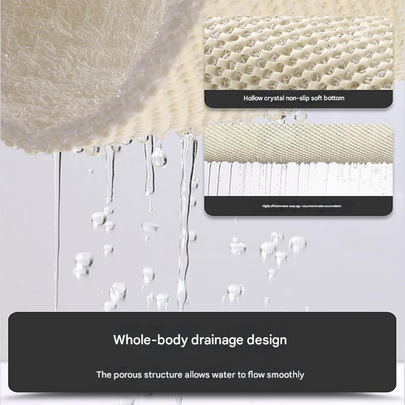 Yellow Leaves Pattern  PVC Non-Slip Bath Mat 50x80cm - Shower Drain Hole Design, Soft & Quick-Dry Bathroom Rug