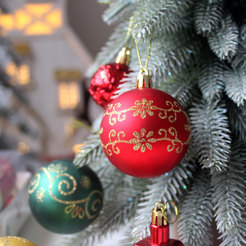 Senior Citizen 72-Piece Christmas Bauble Set - Hand-Painted House and Round Ornaments